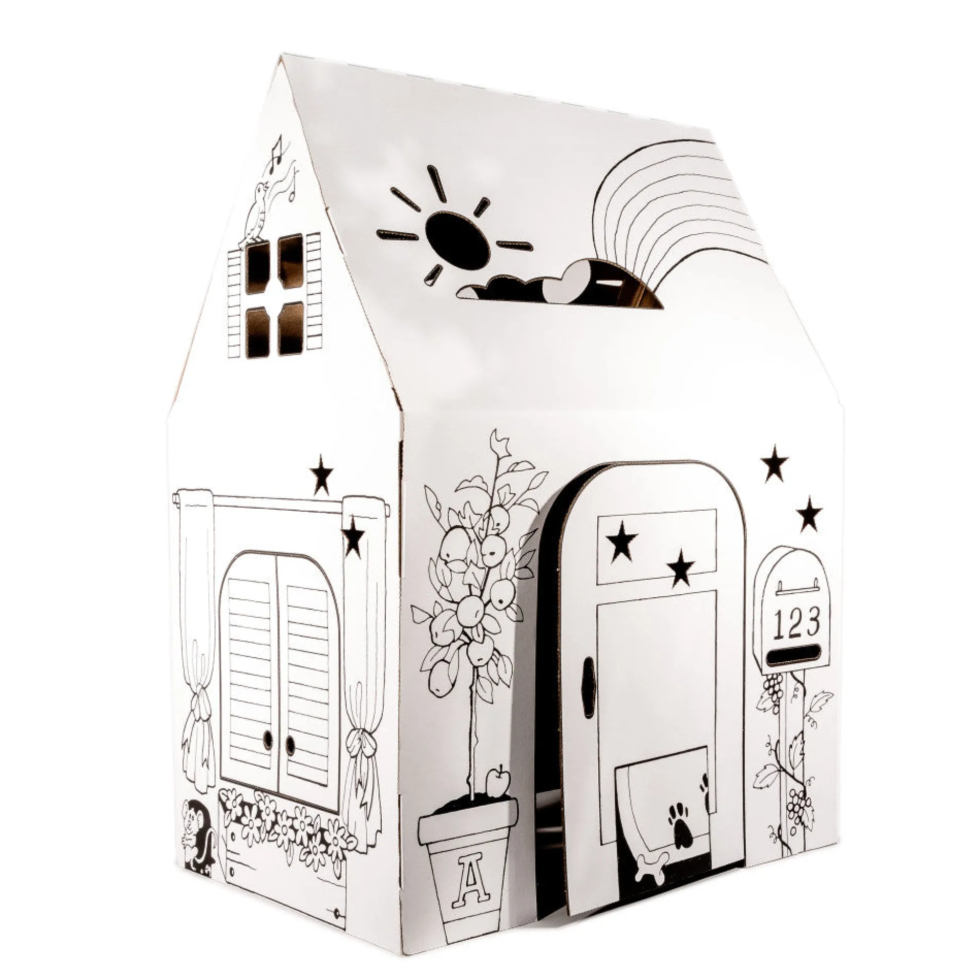 Flat River Group Easy Playhouse Clubhouse - Creative Cardboard Fort for Kids, Made in USA* Tents, Tunnels & Playhouses|Dress Up