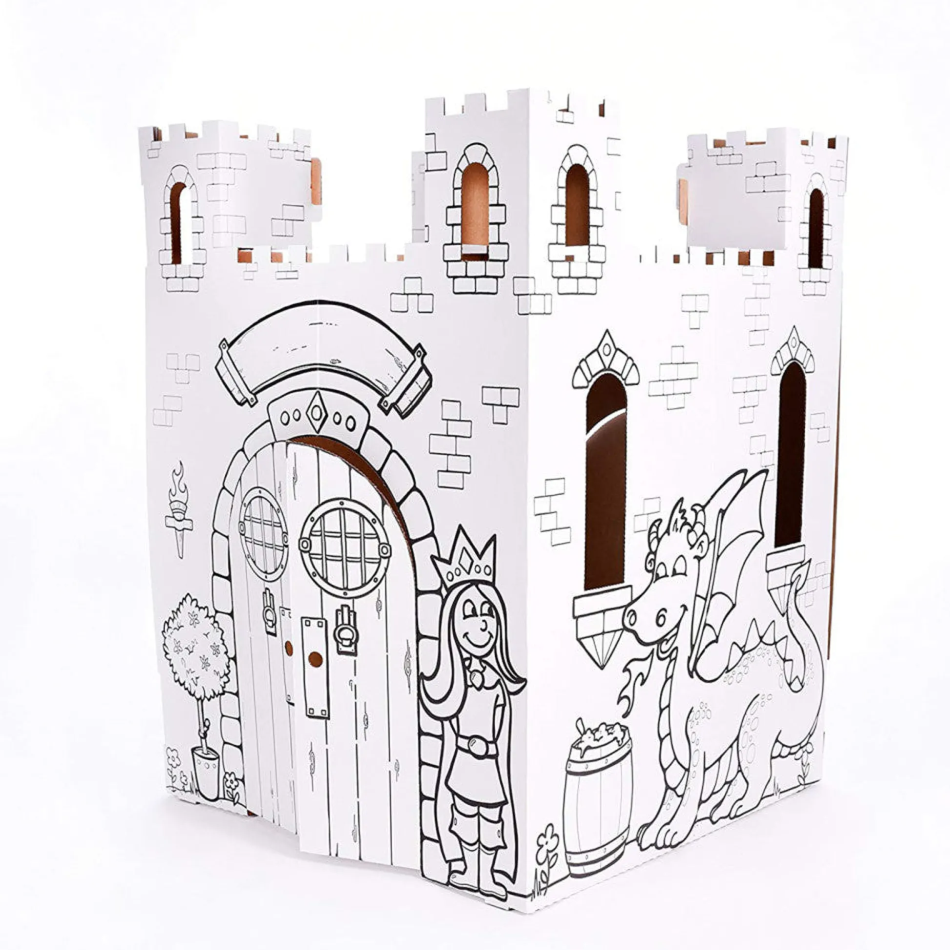 Flat River Group Easy Playhouse Fairy Tale Castle - Creative Cardboard Fort for Kids* Tents, Tunnels & Playhouses|Dress Up