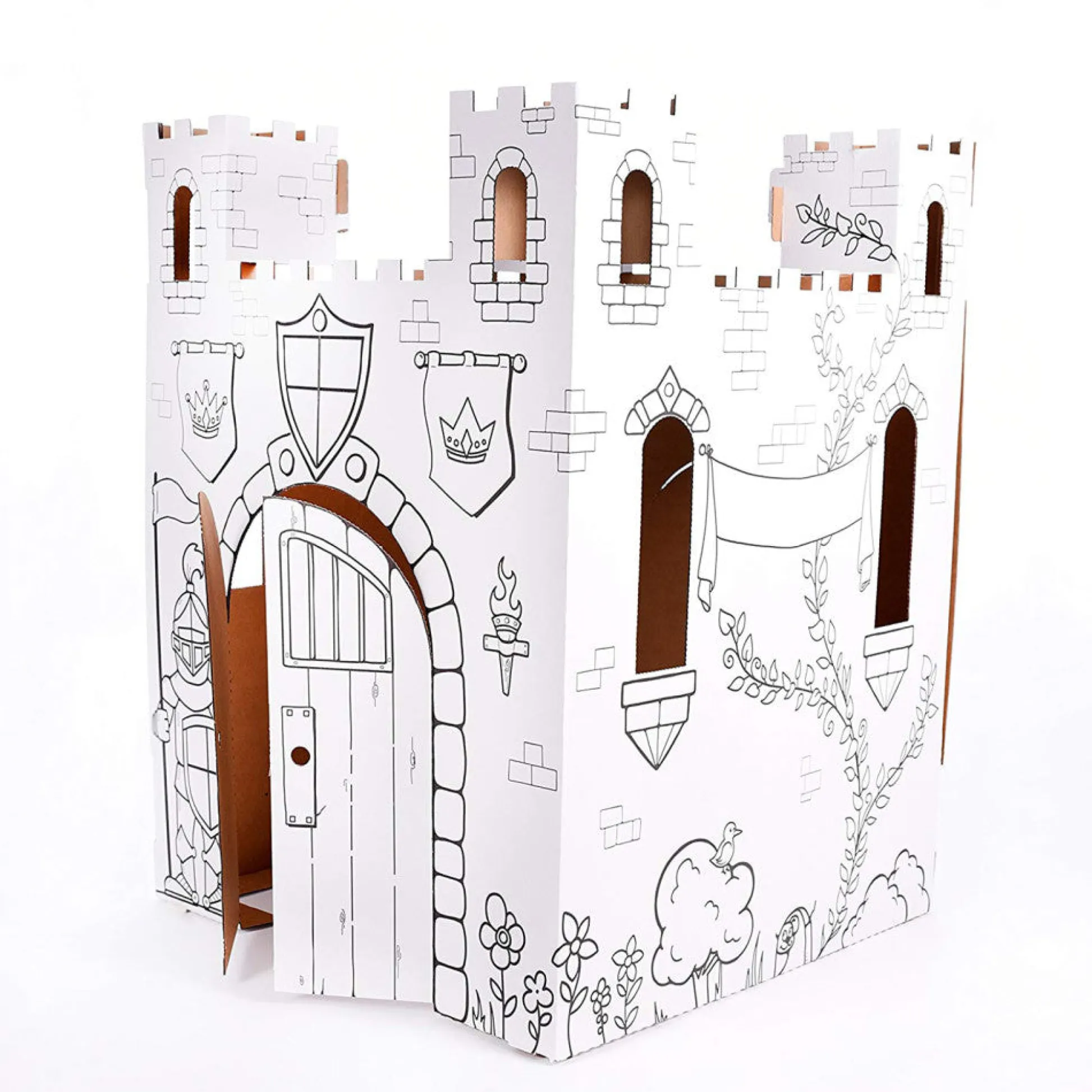 Flat River Group Easy Playhouse Fairy Tale Castle - Creative Cardboard Fort for Kids* Tents, Tunnels & Playhouses|Dress Up