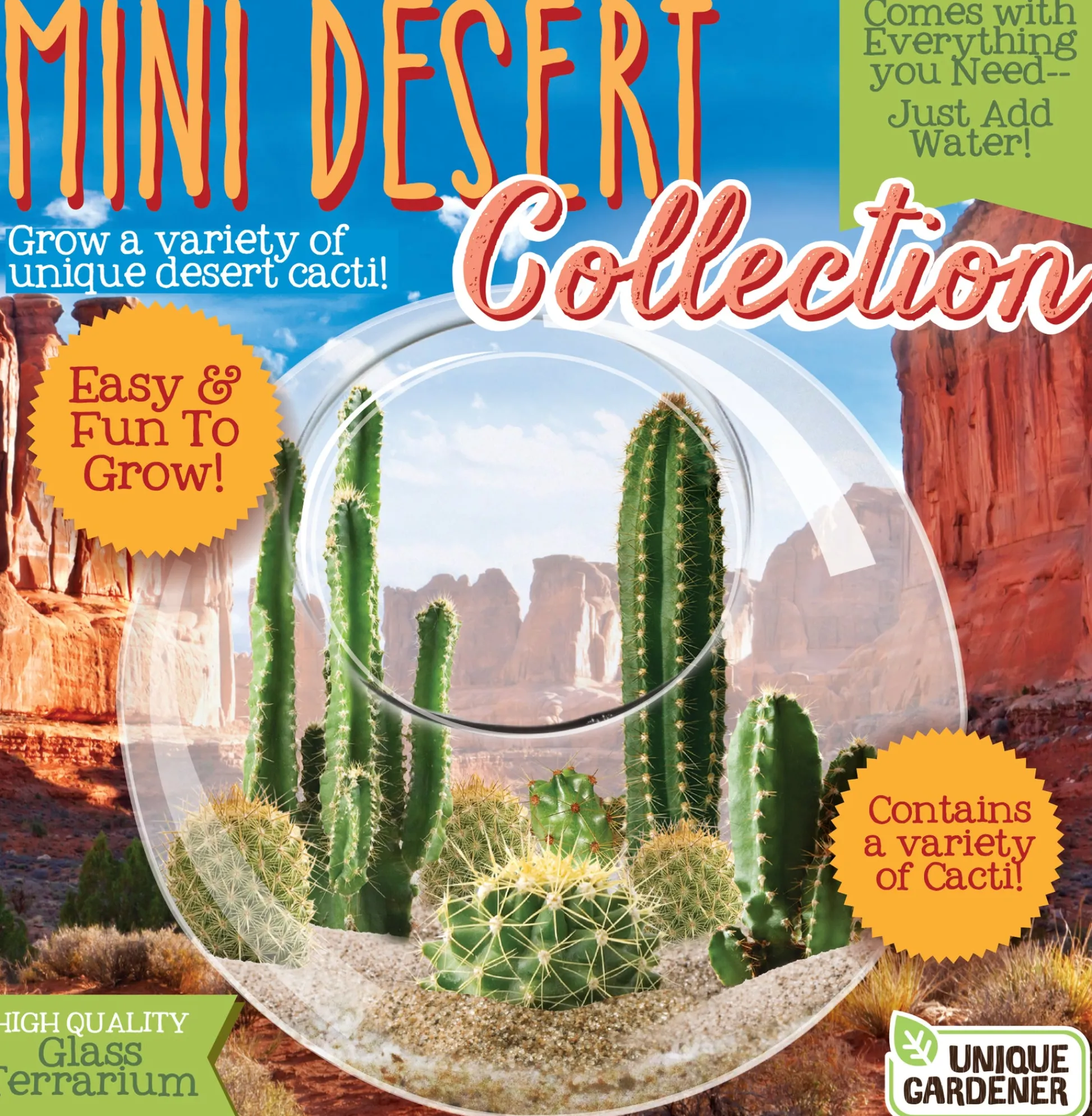 The Distribution Solutions EcoSphere - Mini Desertscape - Vibrant Glass Terrarium Kit* Crafts & Activities