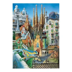 AreYouGame Educa Gaudi-Inspired Collage Mini Jigsaw Puzzle - 1000 pc* Puzzles