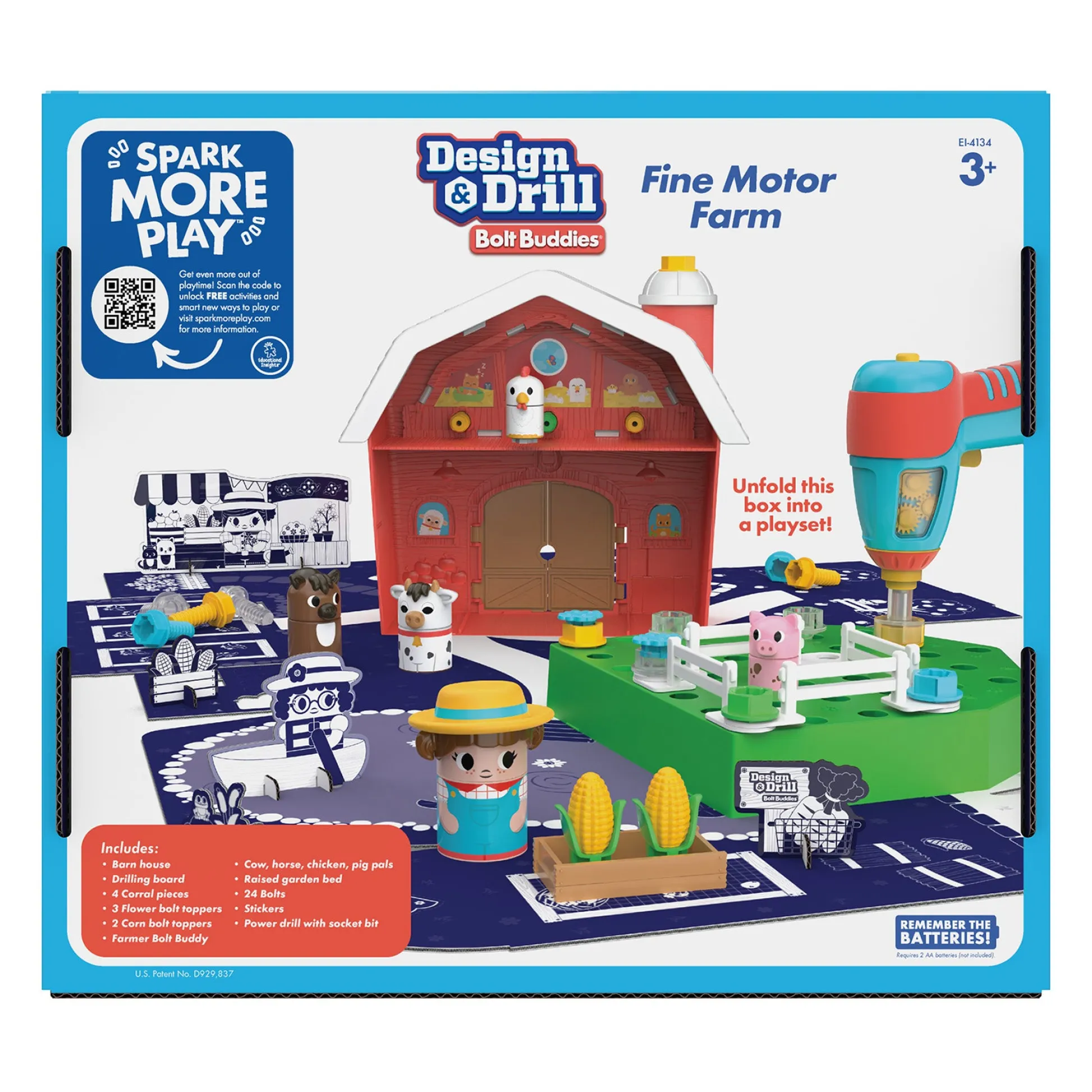 Educators Resource Educational Insights Design & Drill Bolt Buddies Barn - Interactive Farm Playset* Preschool Education Toys & Activities