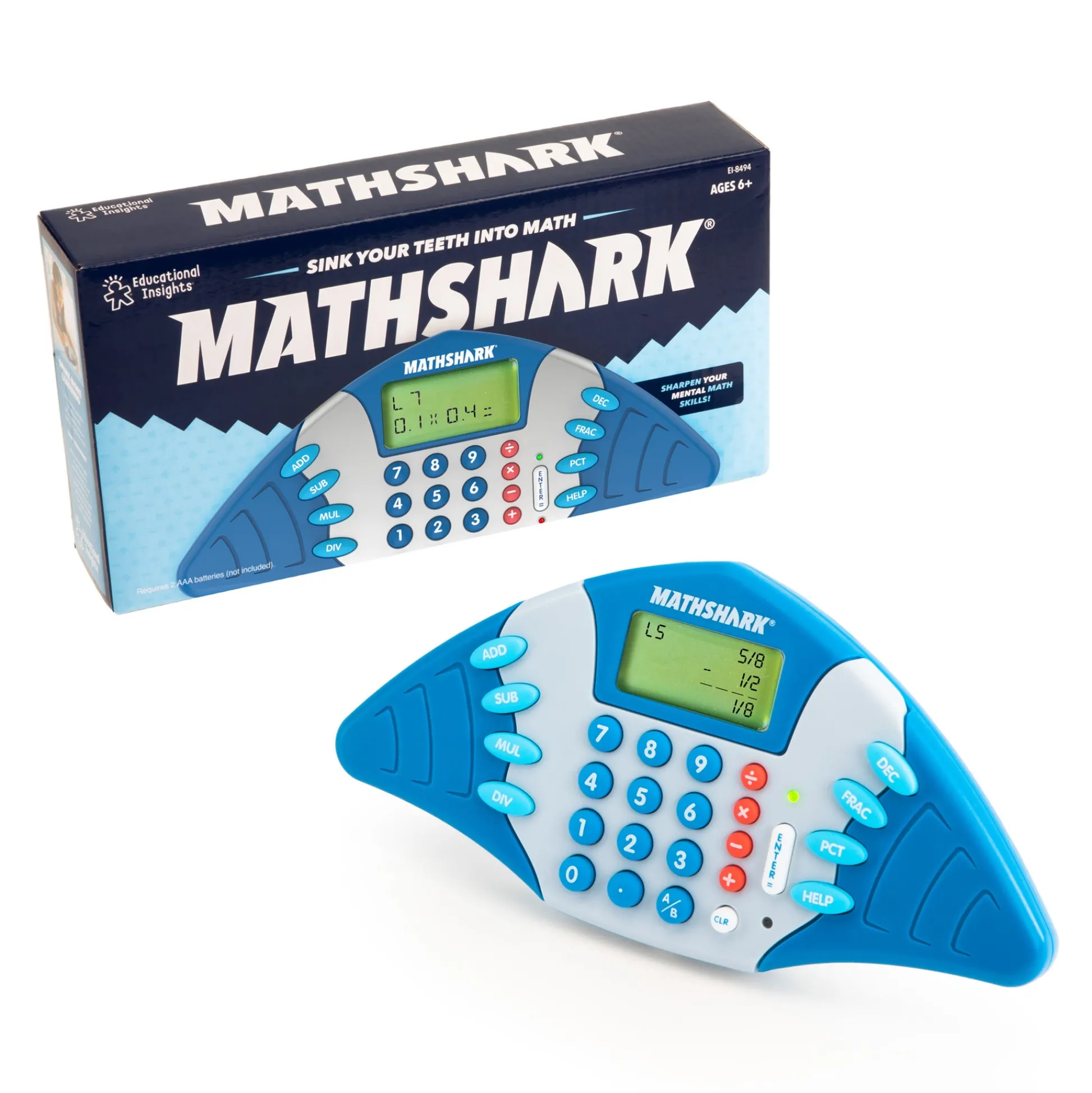Educators Resource Educational Insights MathShark Handheld Electronic Math Game for Kids* Math Toys|Math, Counting & Time