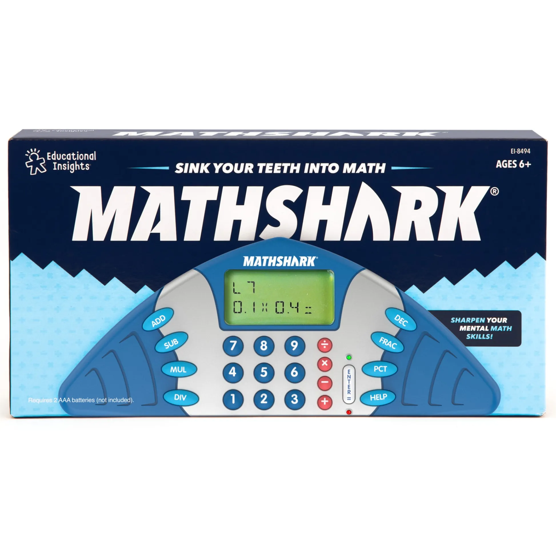 Educators Resource Educational Insights MathShark Handheld Electronic Math Game for Kids* Math Toys|Math, Counting & Time