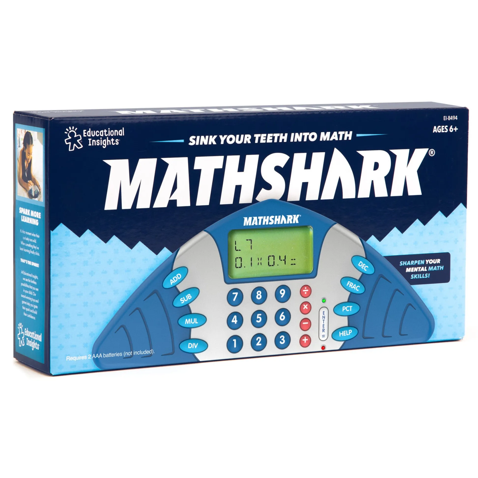 Educators Resource Educational Insights MathShark Handheld Electronic Math Game for Kids* Math Toys|Math, Counting & Time