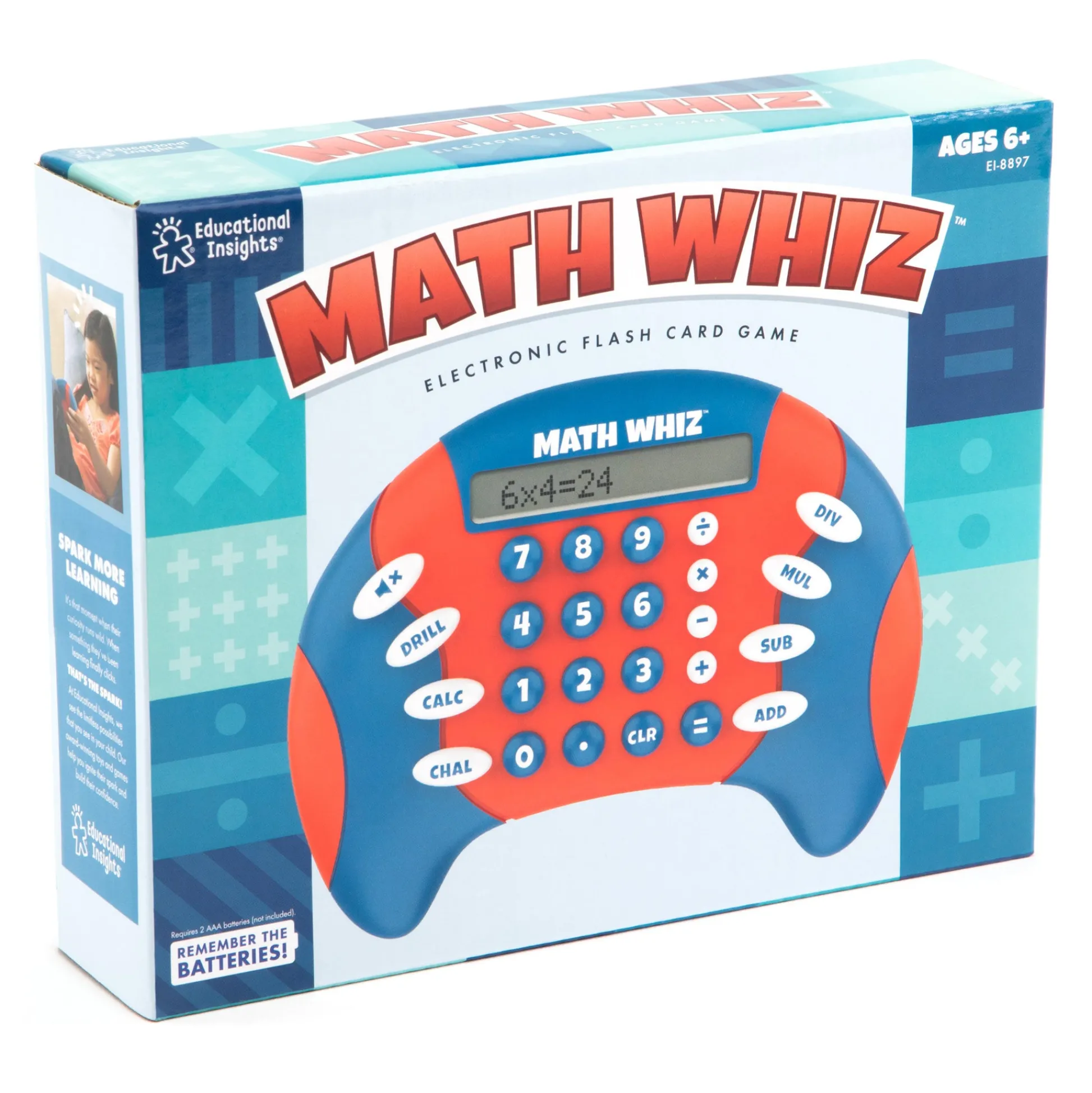Educators Resource Educational Insights Math Whiz Handheld Electronic Math Game for Ages 6+* Math Toys|Math, Counting & Time