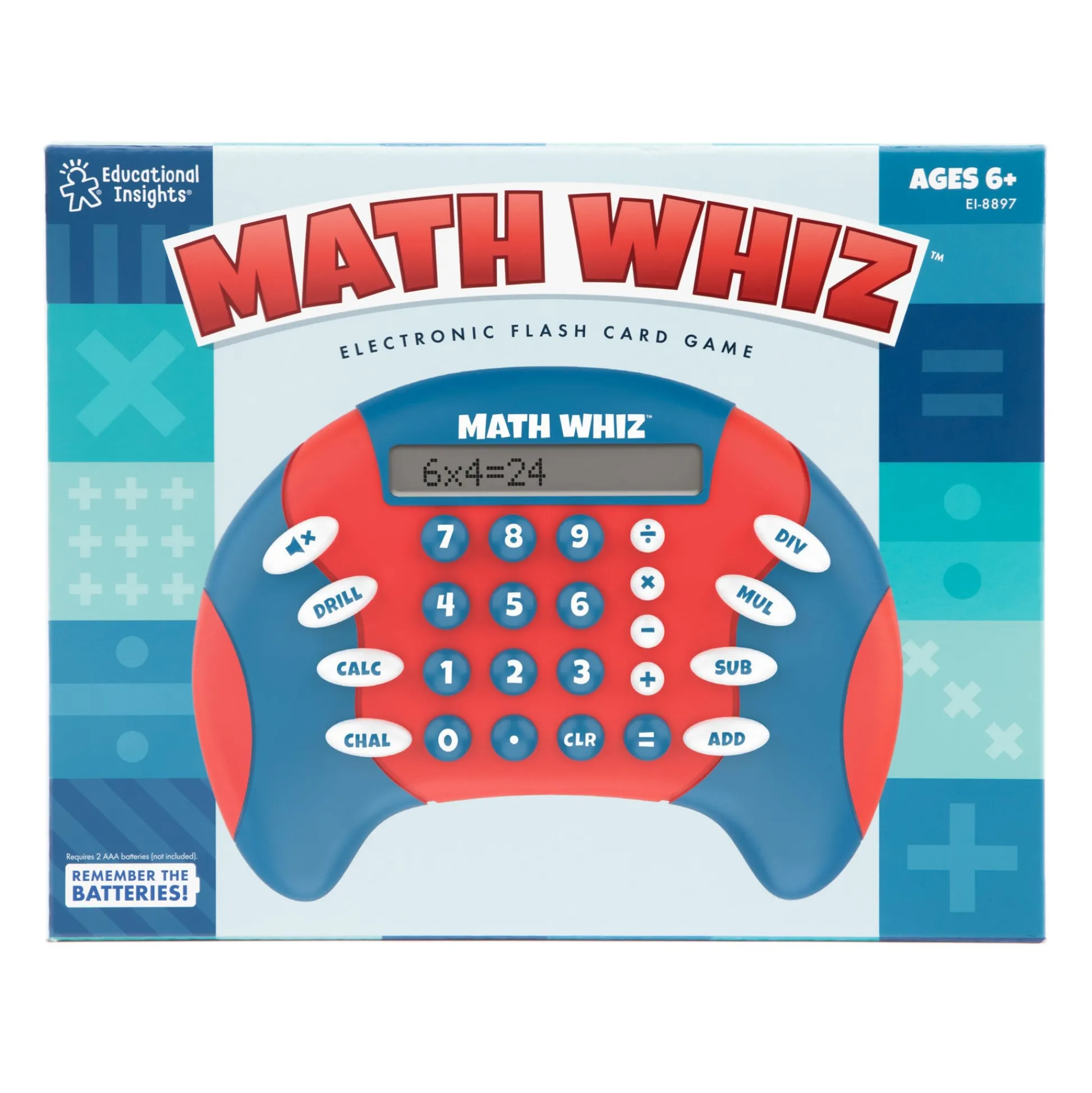 Educators Resource Educational Insights Math Whiz Handheld Electronic Math Game for Ages 6+* Math Toys|Math, Counting & Time