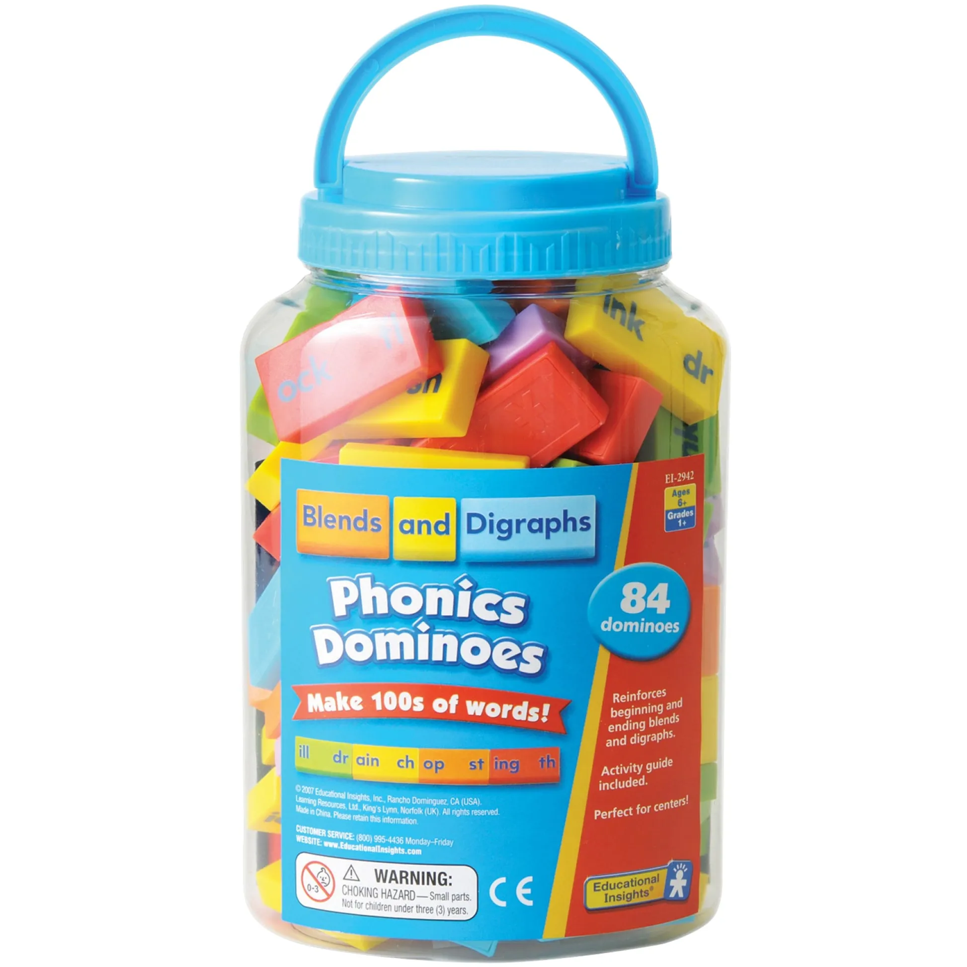 Educators Resource Educational Insights Phonics Dominoes - Blends and Digraphs - Colorful Word Building Set* Preschool Education Toys & Activities