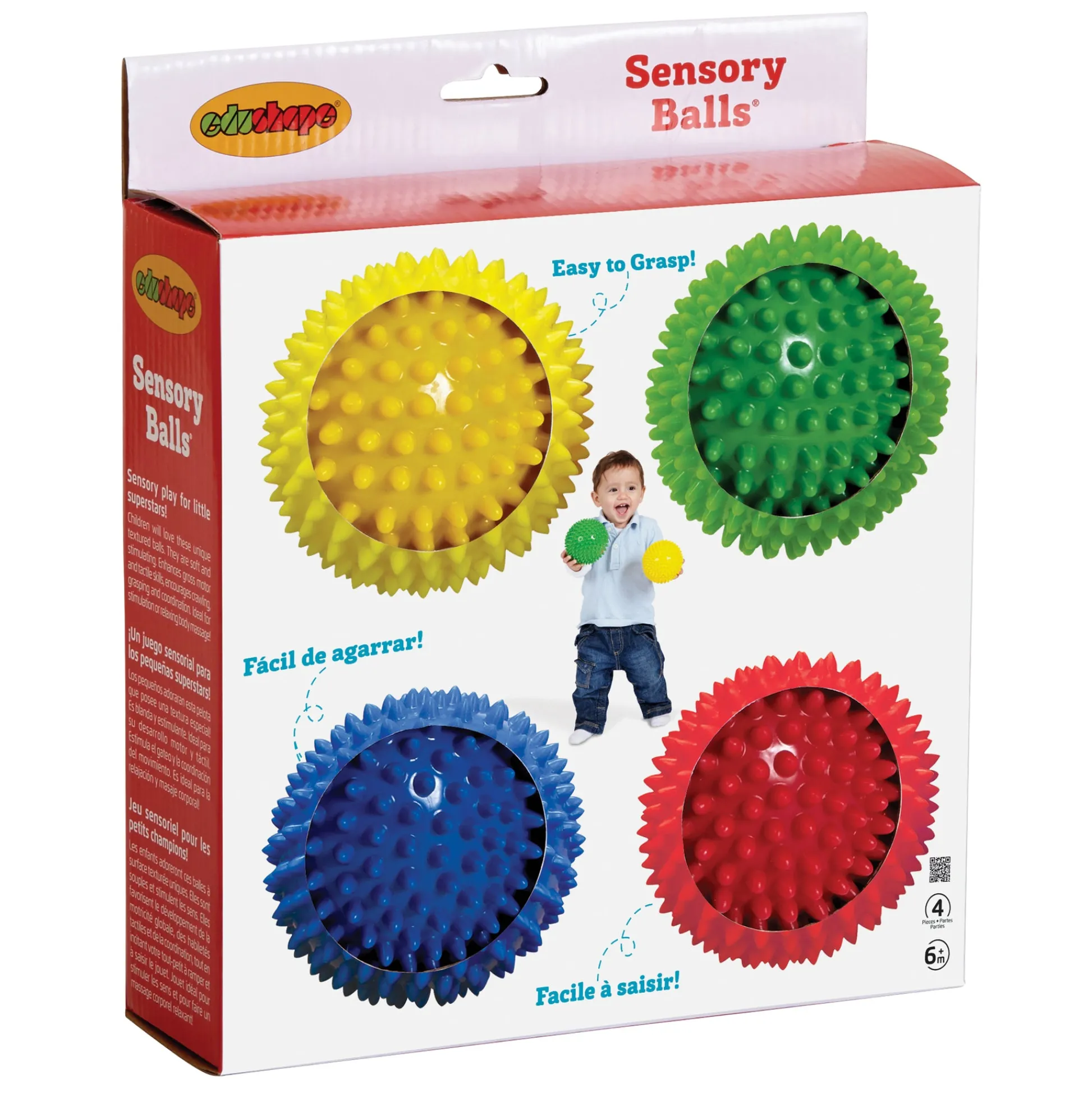 Educators Resource Edushape Sensory Opaque Balls – Colorful Textured Set for Infants* Developmental Toys