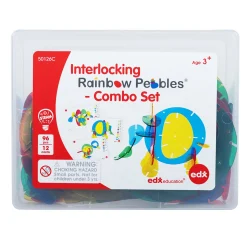 Educators Resource edxeducation Interlocking Rainbow Pebbles - Creative Building Set* Preschool Building Sets & Blocks|Preschool Education Toys & Activities