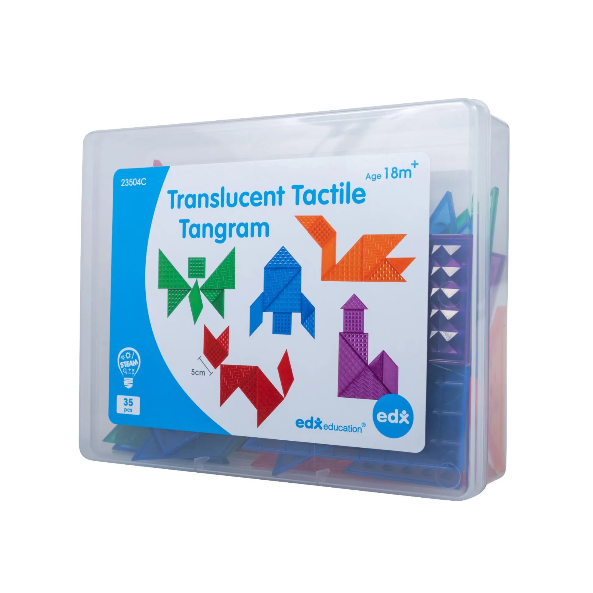 Educators Resource edxeducation Translucent Tactile Tangrams - Sensory Exploration Set* Preschool Education Toys & Activities