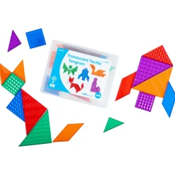 Educators Resource edxeducation Translucent Tactile Tangrams - Sensory Exploration Set* Preschool Education Toys & Activities