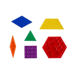 Educators Resource edxeducation Translucent Sensory Pattern Blocks - Tactile Exploration Set* Preschool Building Sets & Blocks|Preschool Education Toys & Activities