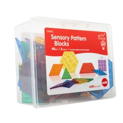 Educators Resource edxeducation Translucent Sensory Pattern Blocks - Tactile Exploration Set* Preschool Building Sets & Blocks|Preschool Education Toys & Activities