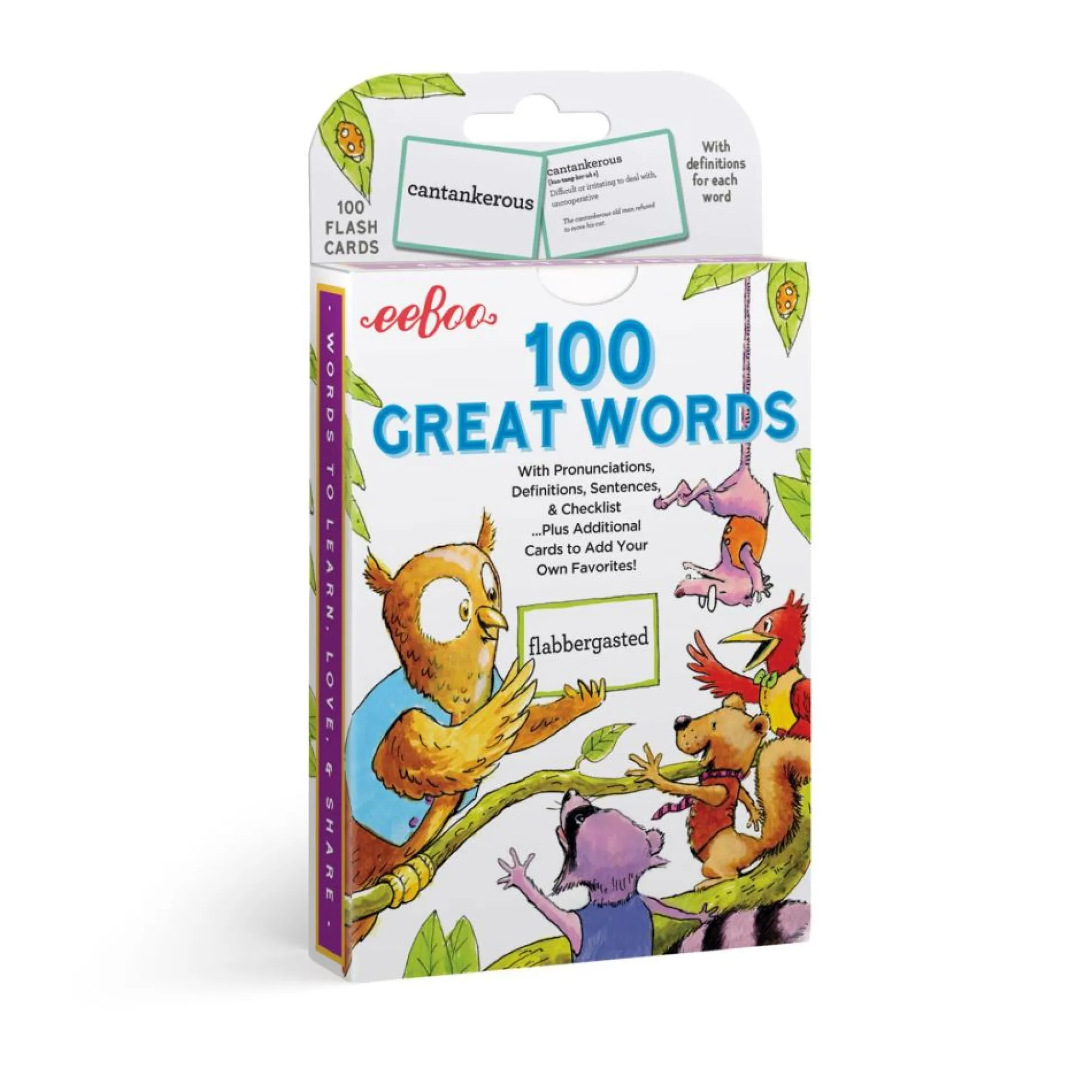Flat River Group eeBoo 100 Great Words Vocabulary Flash Cards Set* Reading, Writing & Speech