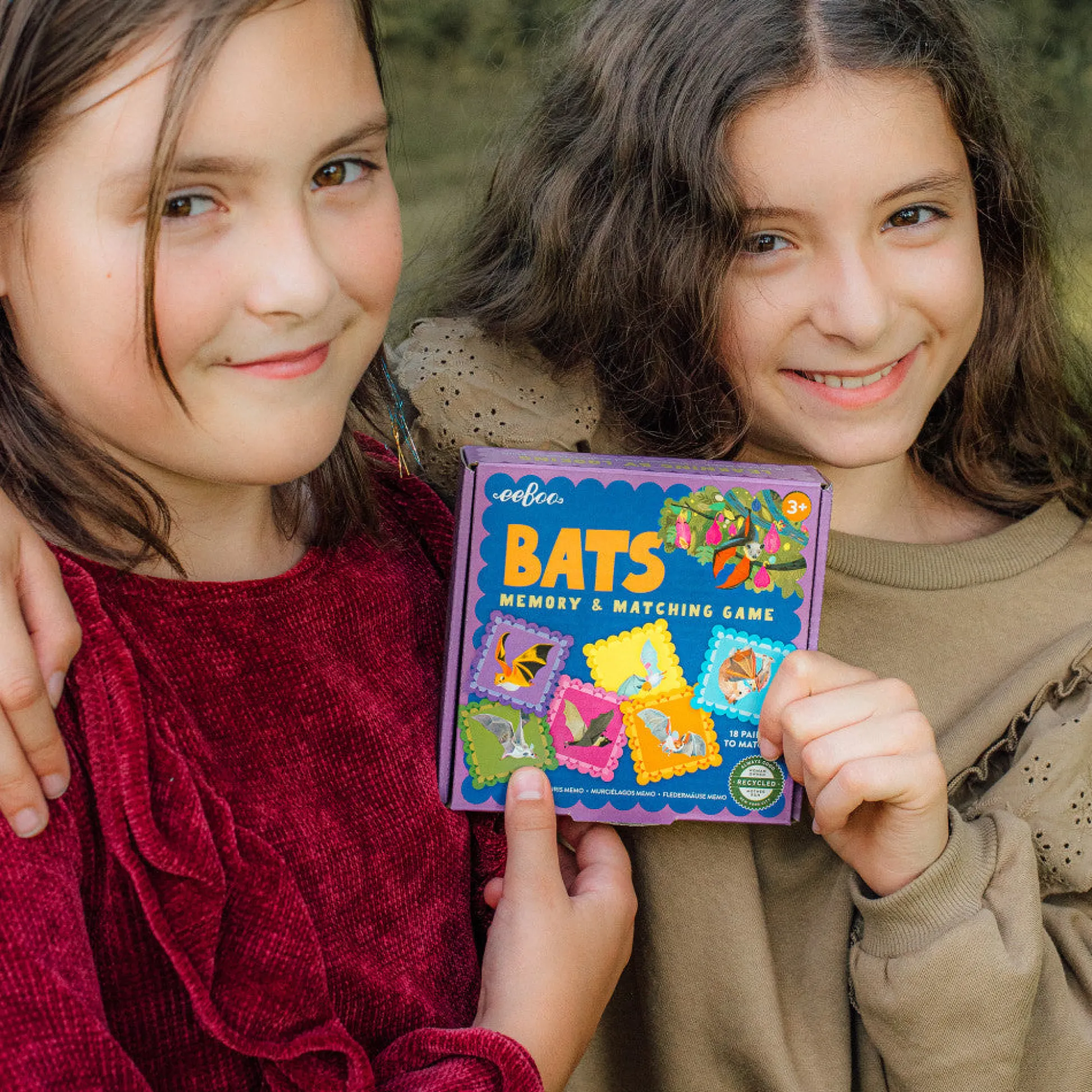 Flat River Group eeBoo Bats Little Square Memory & Matching Game for Kids Ages 3+* Toddler & Preschool Games & Puzzles