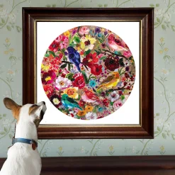 Flat River Group eeBoo Birds & Blossoms 500-Piece Round Jigsaw Puzzle* Puzzles