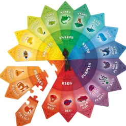 Flat River Group eeBoo Color Puzzle Spinner Game - Educational Toy, 24 Pieces, Ages 3+* Toddler & Preschool Games & Puzzles|Puzzles