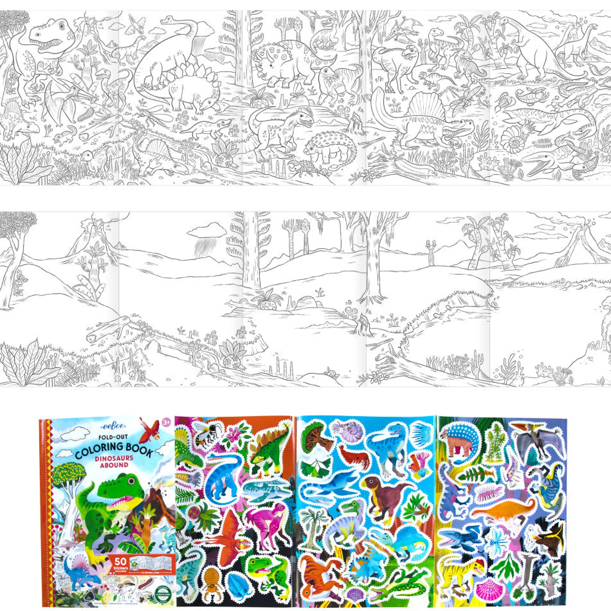 Flat River Group eeBoo Dinosaurs Abound Giant Coloring Adventure - Ages 3+* Drawing, Color & Painting
