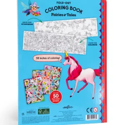 Flat River Group eeBoo Fairies & Tales Fold-Out Coloring Book with Stickers - Ages 3+*Kids Kids Books|Drawing, Color & Painting