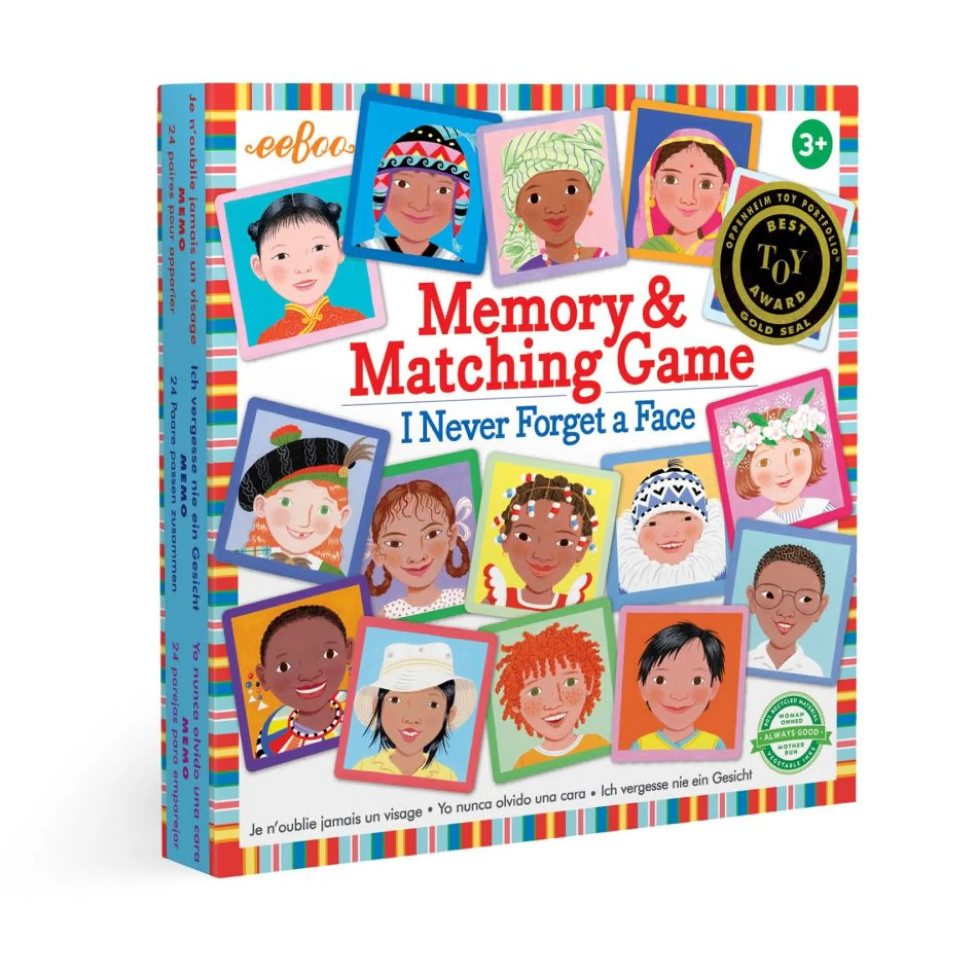 Flat River Group eeBoo I Never Forget a Face Cultural Memory Matching Game* Card Games|Social & Emotional Skills