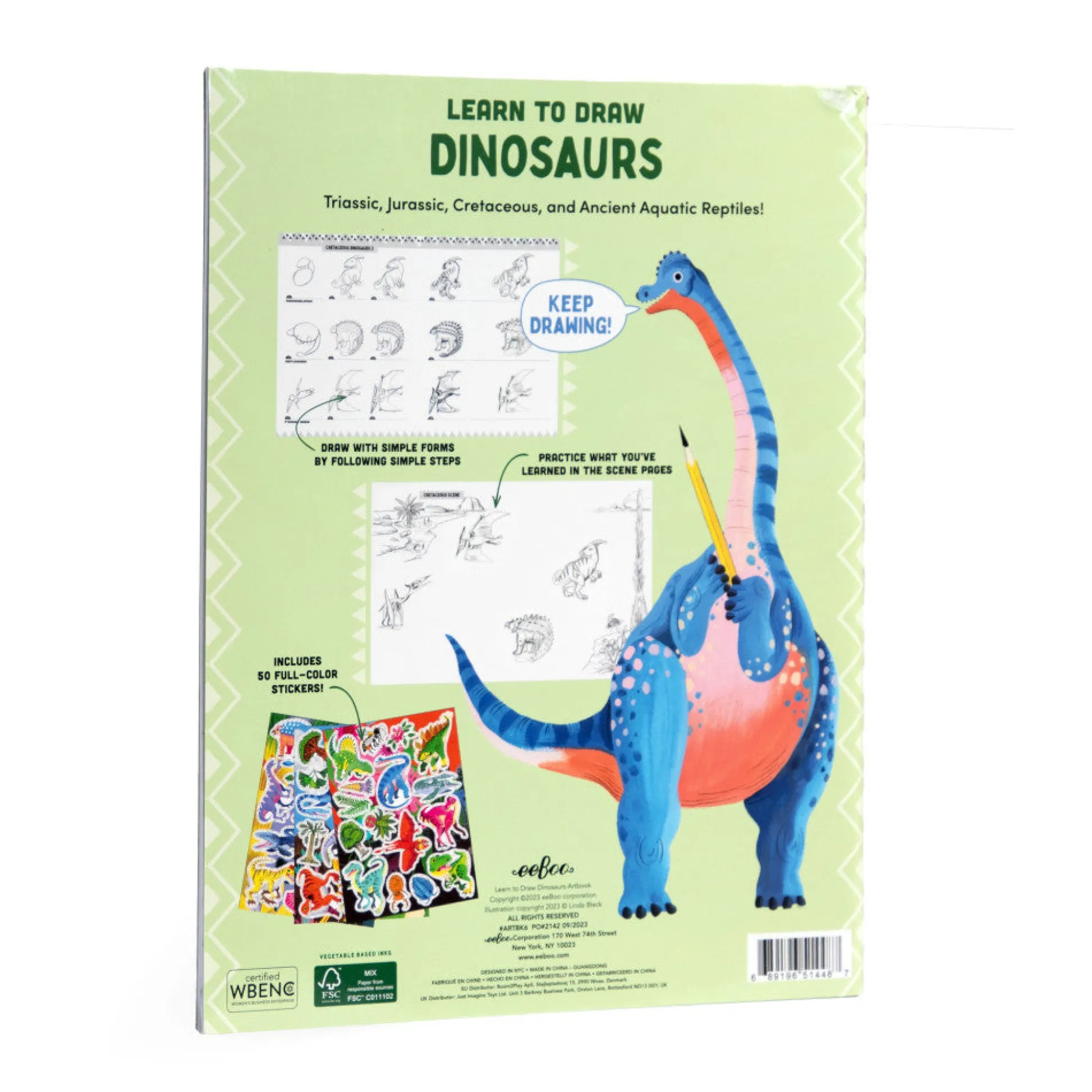 Flat River Group eeBoo Learn to Draw Dinosaurs Art Instruction Book*Kids Kids Books|Drawing, Color & Painting