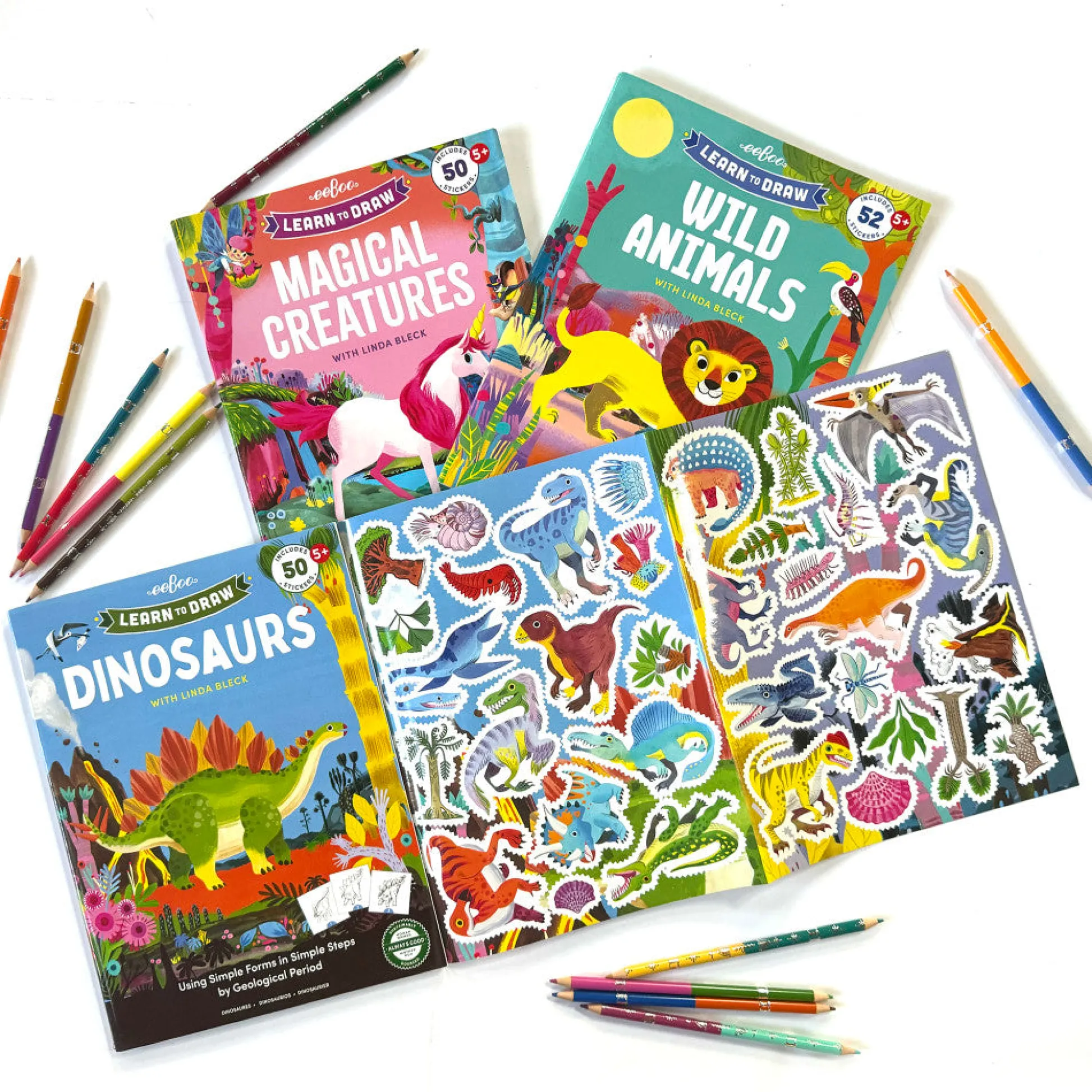 Flat River Group eeBoo Learn to Draw Dinosaurs Art Instruction Book*Kids Kids Books|Drawing, Color & Painting