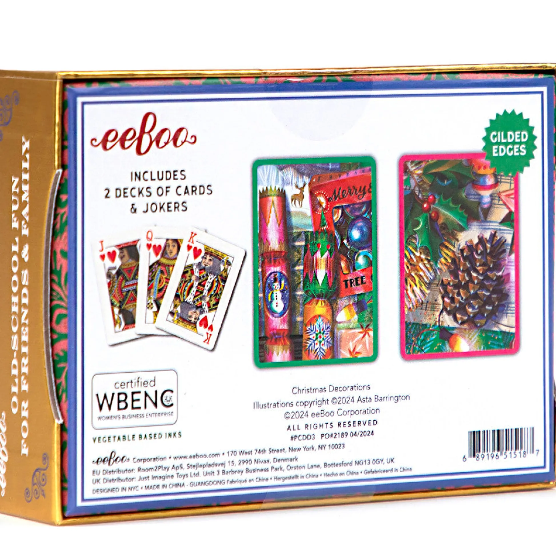 Flat River Group eeBoo Piece & Love Christmas Decorations Deluxe Playing Cards* Card Games