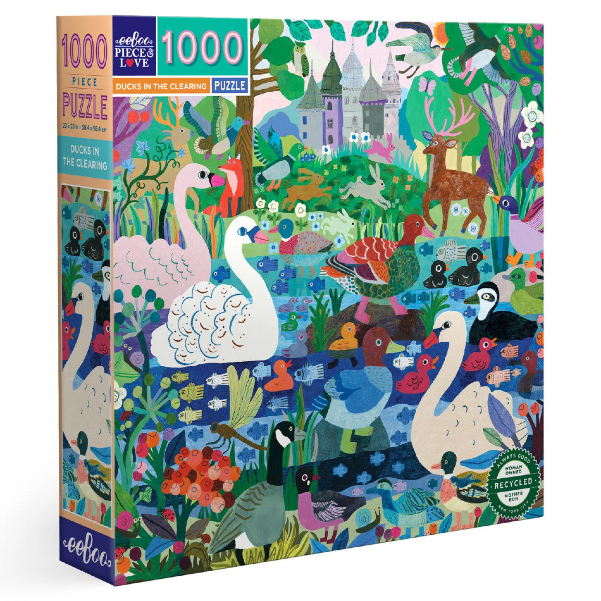 Flat River Group eeBoo Piece & Love: Ducks in the Clearing - 1000 Piece Jigsaw Puzzle* Puzzles