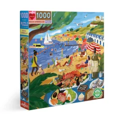 Flat River Group eeBoo Piece and Love Beach Umbrellas 1000-Piece Square Jigsaw Puzzle* Puzzles