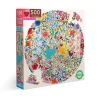 Flat River Group eeBoo Piece and Love Blue Bird Yellow Bird 500-Piece Round Jigsaw Puzzle* Puzzles