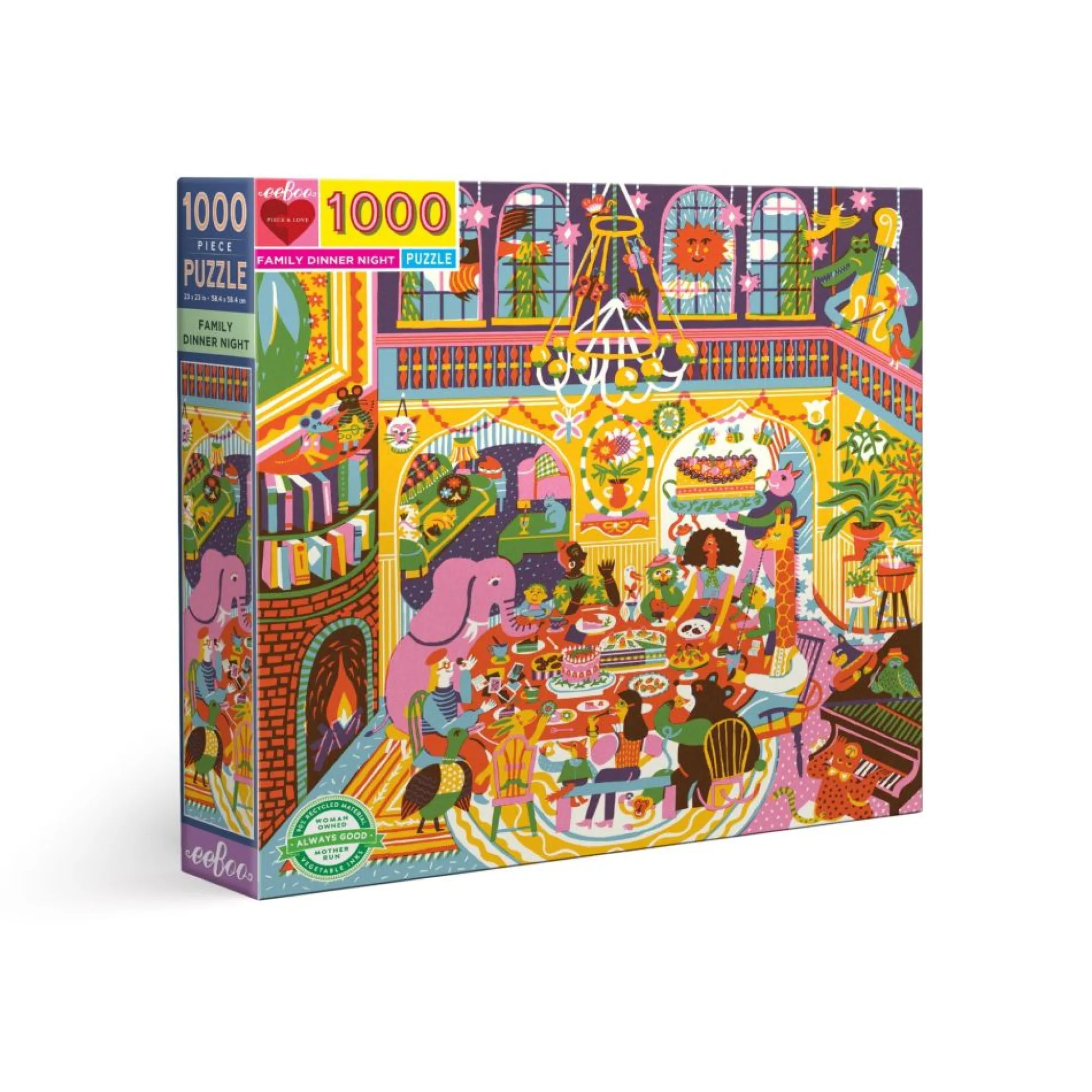Flat River Group eeBoo Piece and Love Family Dinner Night Jigsaw Puzzle - 1000 pc* Puzzles