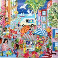 Flat River Group eeBoo Piece and Love Marketplace in France Jigsaw Puzzle - 1000 pc* Puzzles