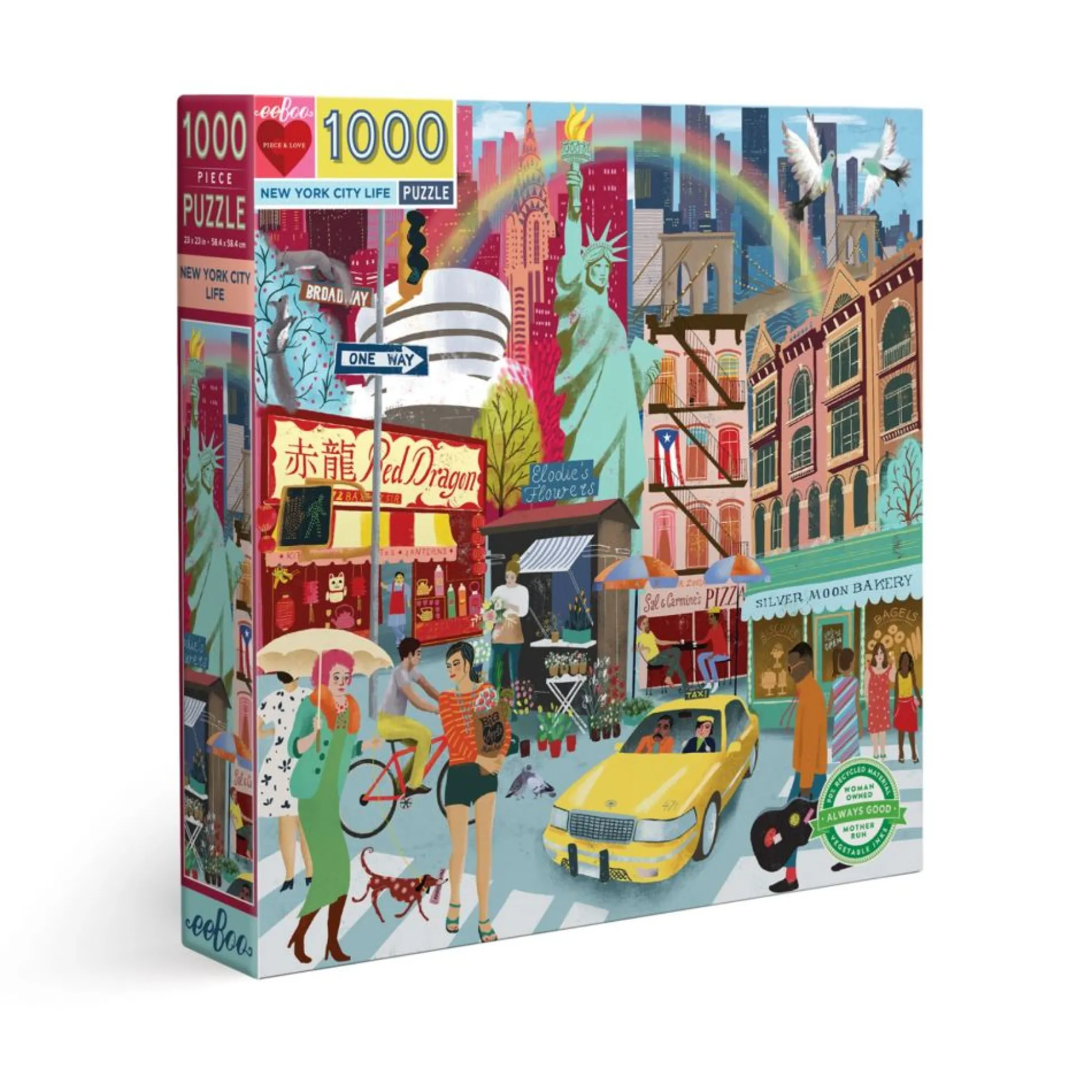 Flat River Group eeBoo Piece and Love New York Life 1000-Piece Square Jigsaw Puzzle* Puzzles