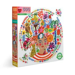 Flat River Group eeBoo Piece and Love Positivity 500-Piece Round Jigsaw Puzzle* Puzzles