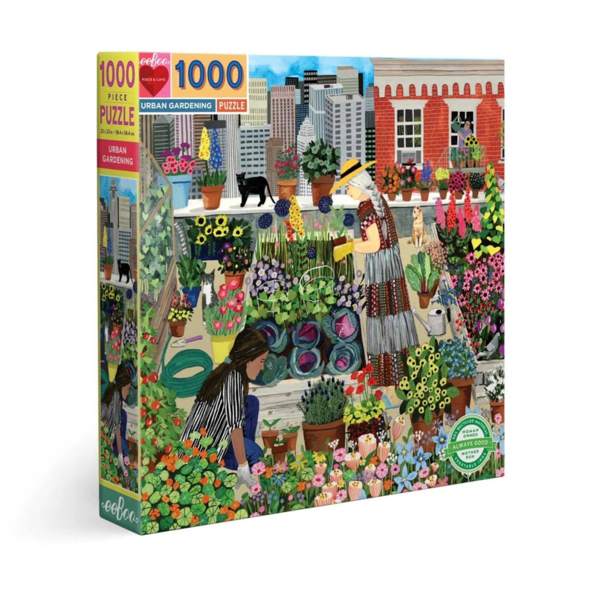 Flat River Group eeBoo Piece and Love Urban Gardening 1000-Piece Square Jigsaw Puzzle* Puzzles