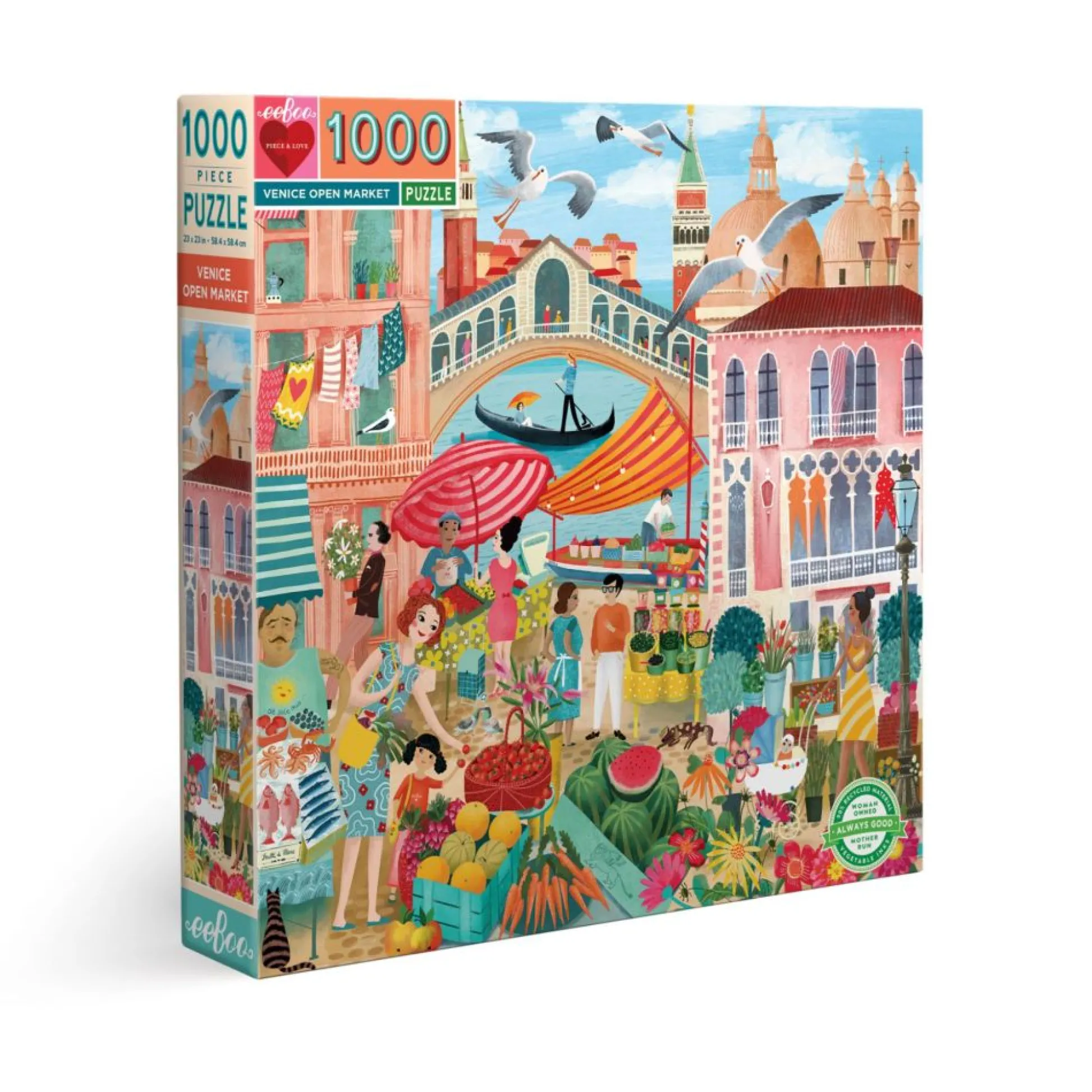 Flat River Group eeBoo Piece and Love Venice Open Market 1000-Piece Jigsaw Puzzle* Puzzles