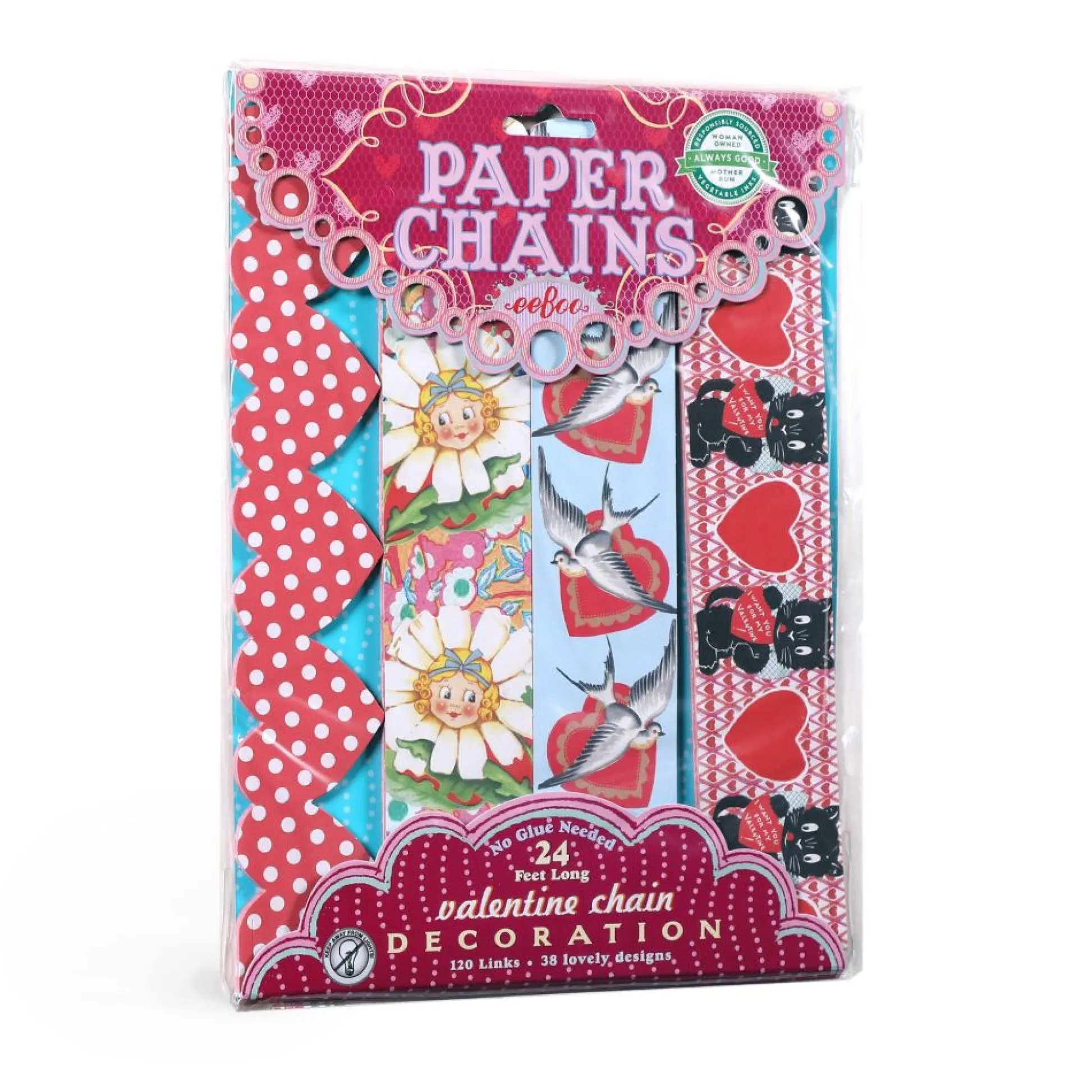 Flat River Group eeBoo Valentine Themed Paper Chain Craft Kit - 120 Links* Crafts & Activities