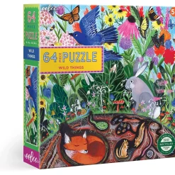 Flat River Group eeBoo Wild Things Garden Animals 64-Piece Jigsaw Puzzle* Puzzles