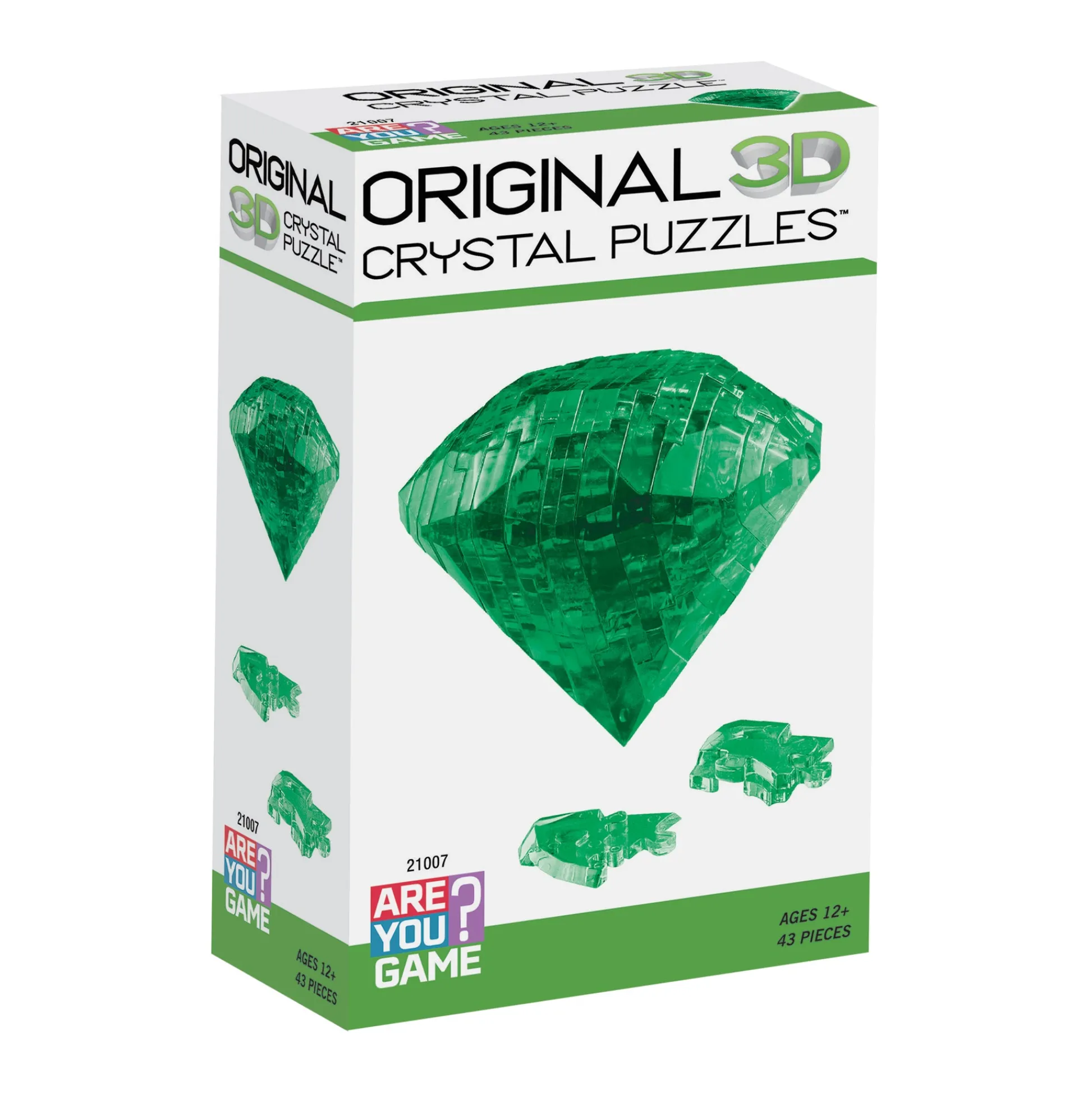 AreYouGame Enchanting Emerald 3D Crystal Puzzle - 43 Pieces Gem Edition* Puzzles