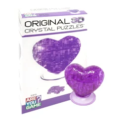 AreYouGame Enchanting Heart-Shaped Purple 3D Crystal Puzzle - 46 Pcs* Puzzles