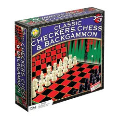 AreYouGame Endless Games Trio: Classic Checkers, Chess & Backgammon Board Game* Classic Games