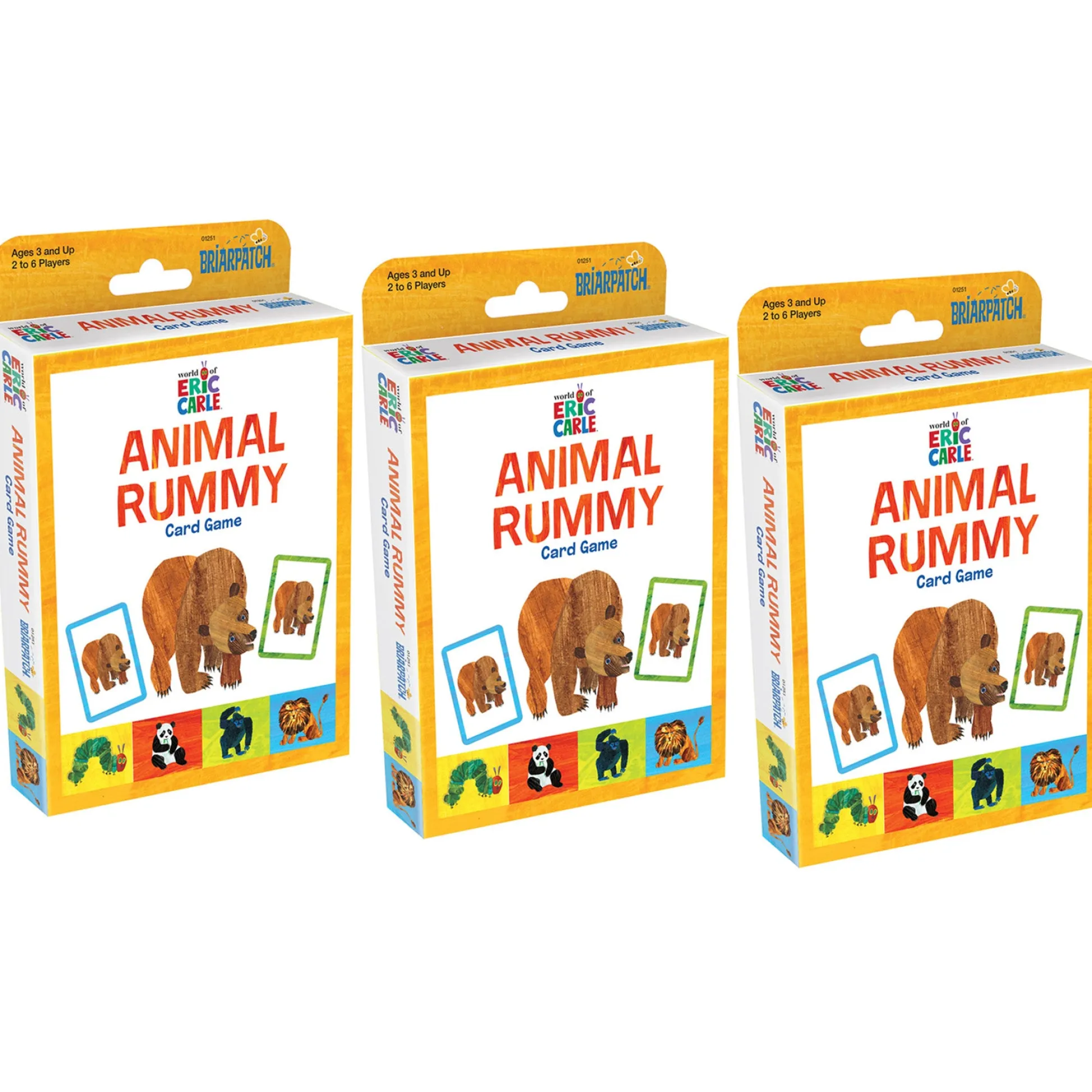 Educators Resource Eric Carle Animal Rummy Card Game by Briarpatch, Pack of 3* Card Games