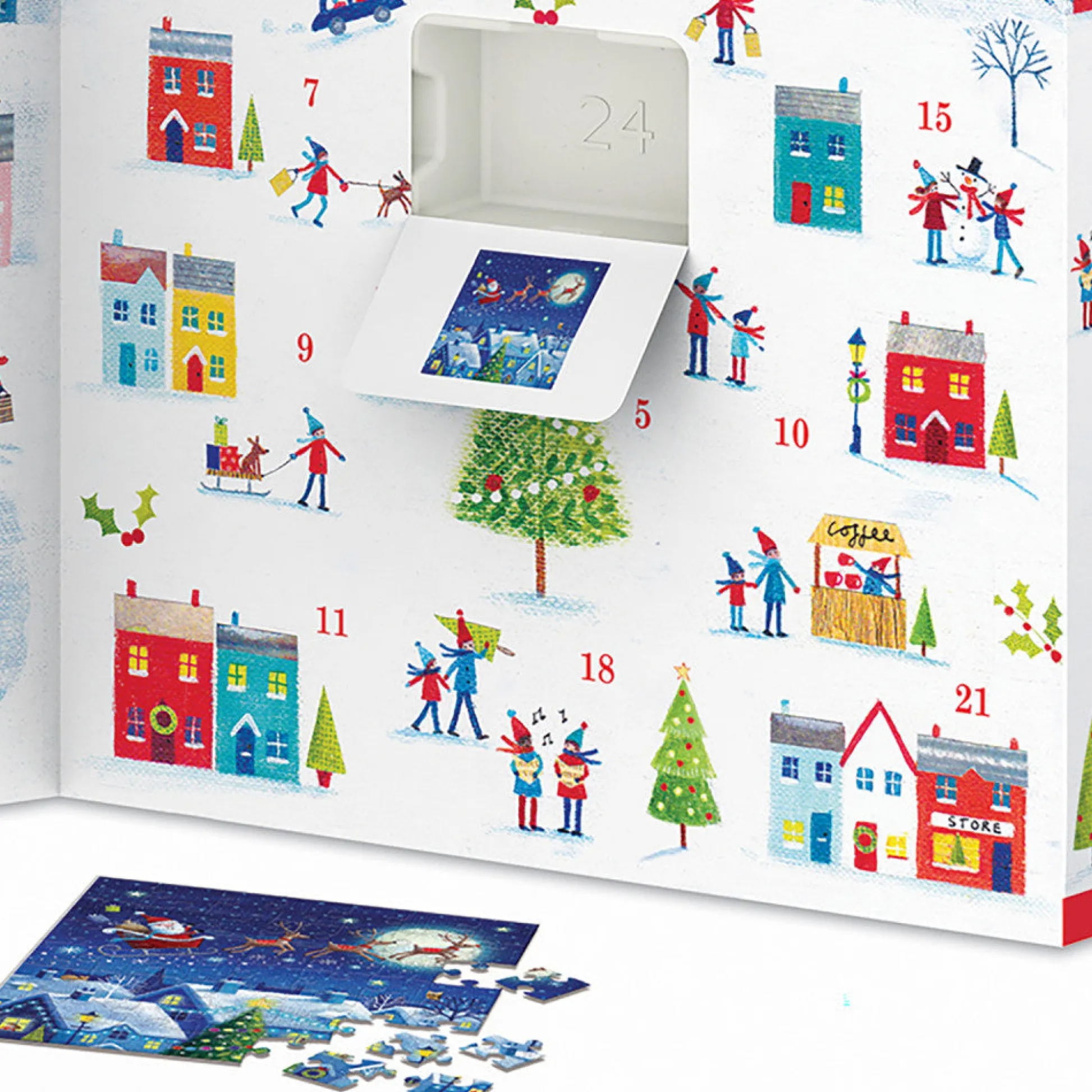 Flat River Group Eurographics Christmas Town 24-Pack Puzzle Advent Calendar - 1200 pc* Puzzles