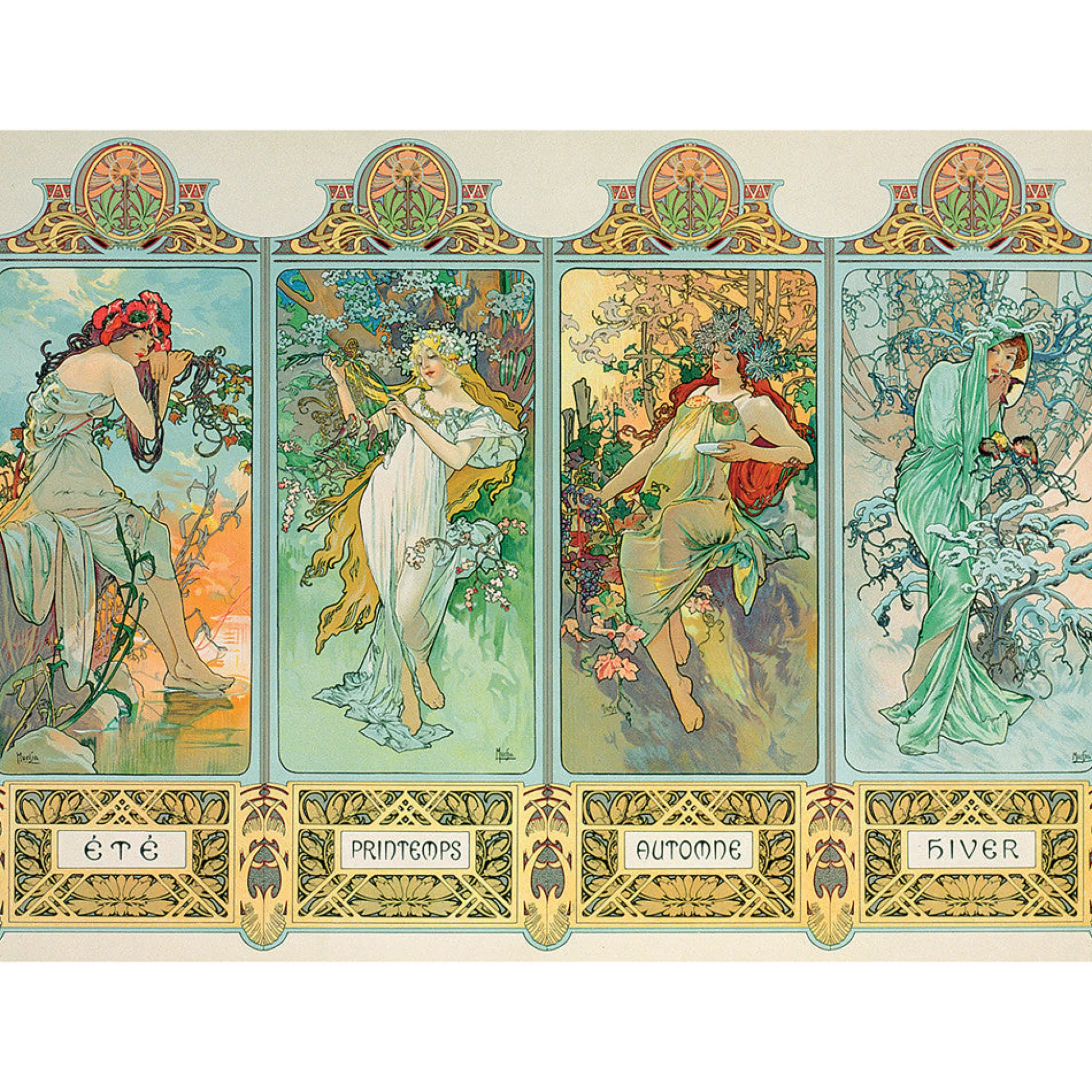 Flat River Group Eurographics Four Seasons by Alphonse Maria Mucha Jigsaw Puzzle - 1000 pc* Puzzles
