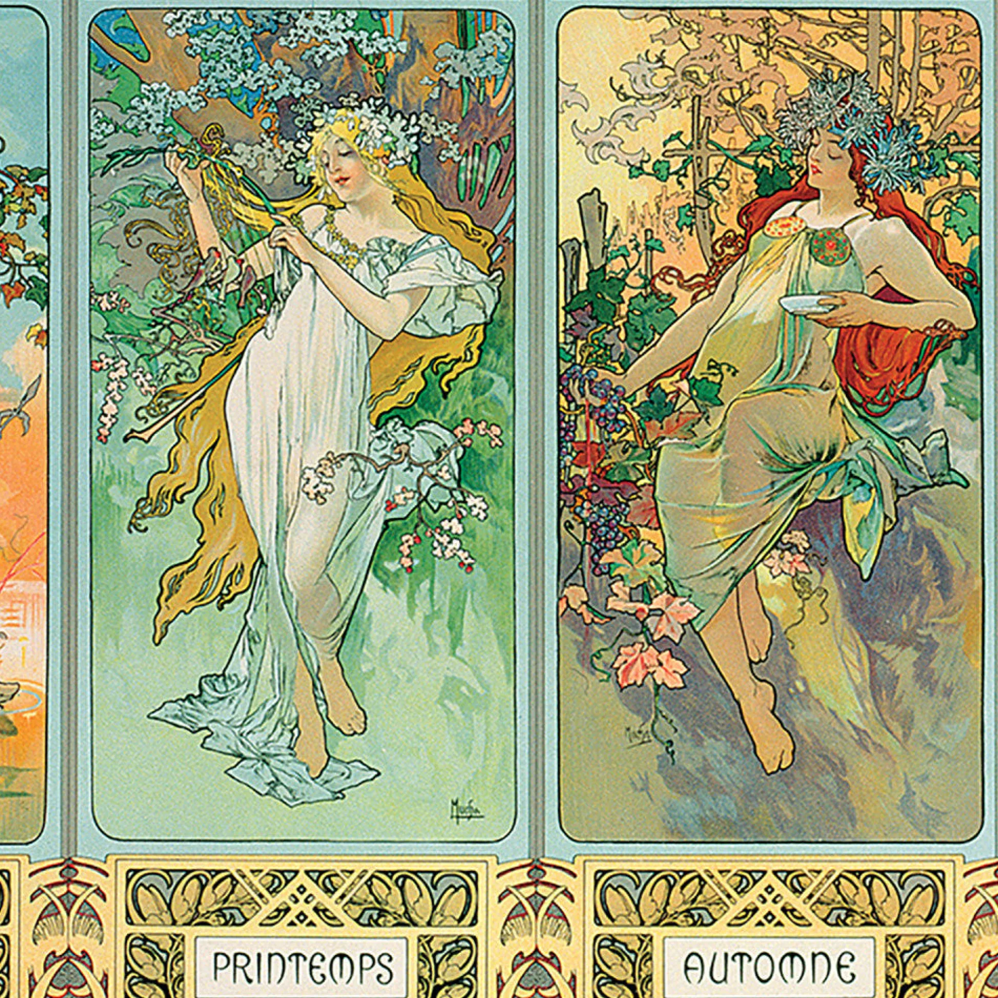 Flat River Group Eurographics Four Seasons by Alphonse Maria Mucha Jigsaw Puzzle - 1000 pc* Puzzles