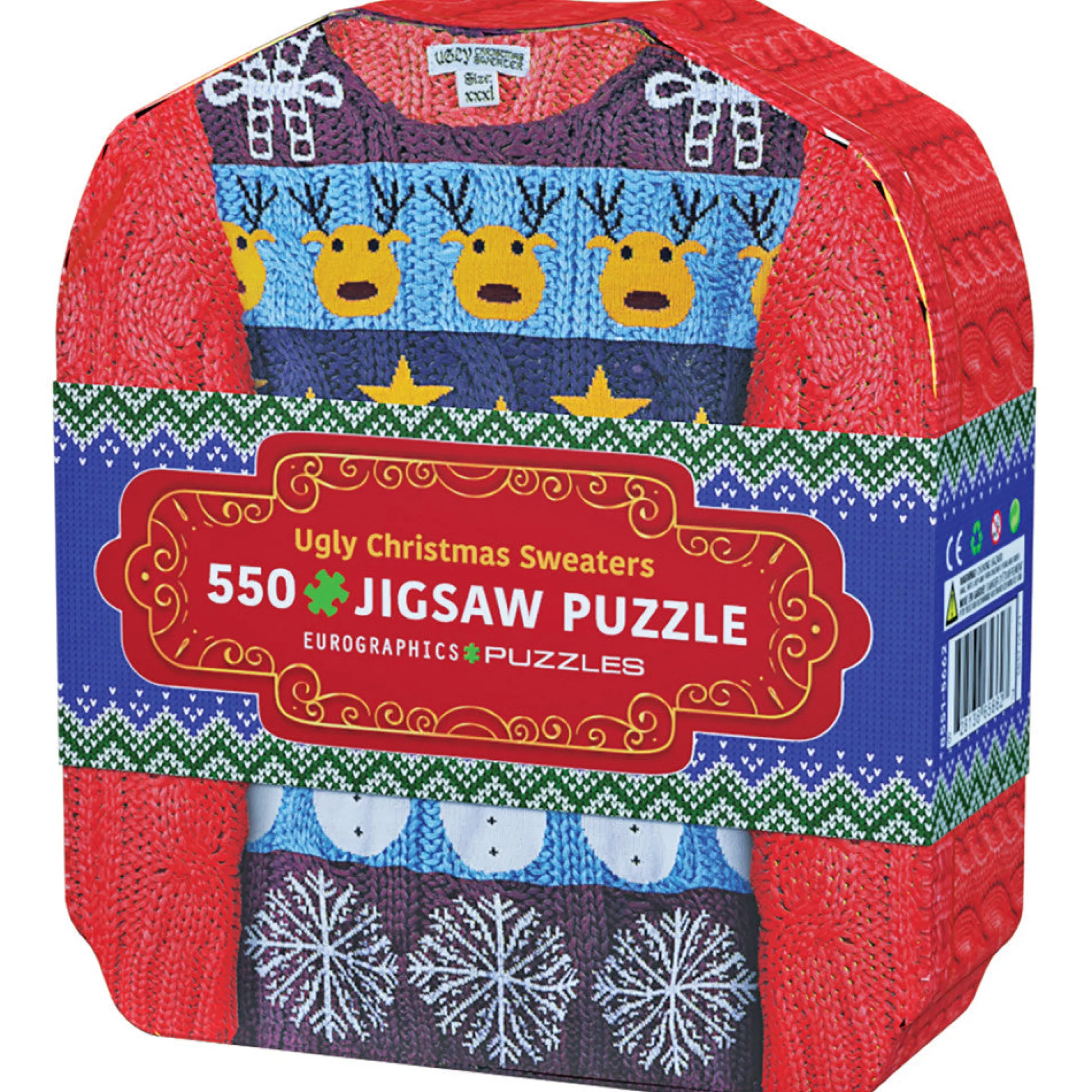 Flat River Group Eurographics Ugly Christmas Sweaters Tin Jigsaw Puzzle - 550 pc* Puzzles