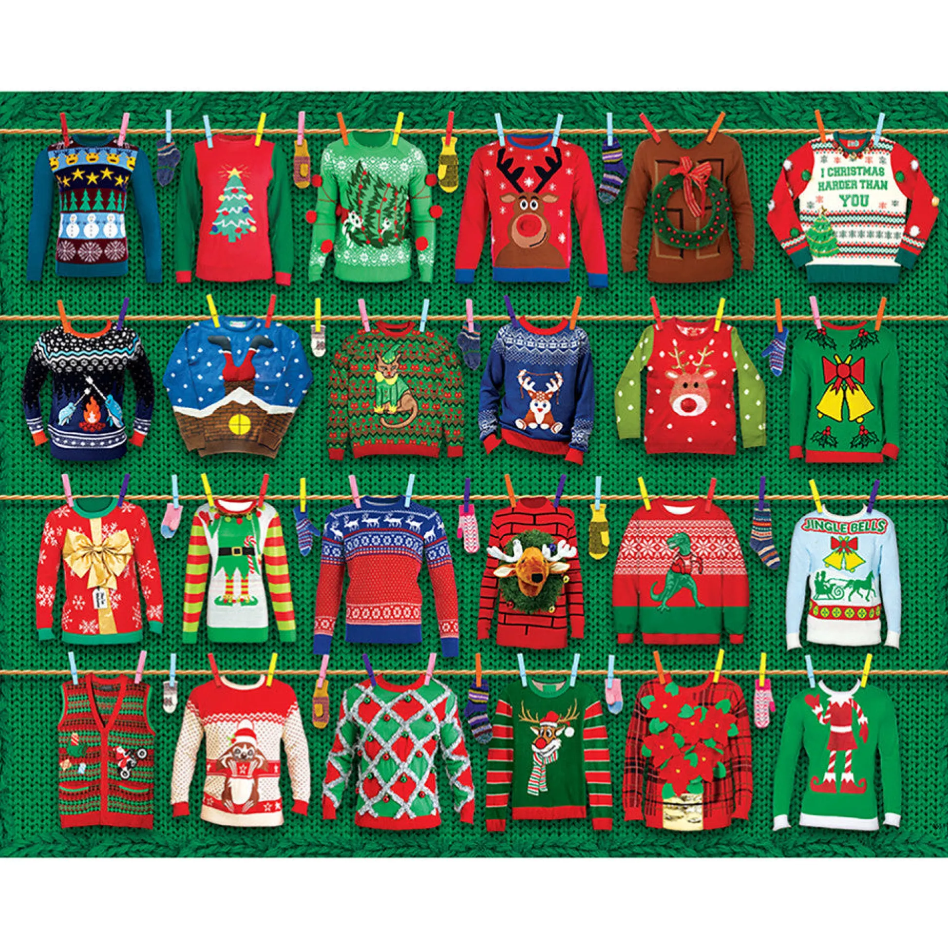 Flat River Group Eurographics Ugly Christmas Sweaters Tin Jigsaw Puzzle - 550 pc* Puzzles