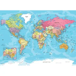 Flat River Group Eurographics World Map Jigsaw Puzzle in Decorative Tin - 550 Pieces* Puzzles