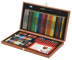 Faber Castell Faber-Castell Young Artist Essentials - 64-Piece Art Set in Deluxe Wood Case* Drawing, Color & Painting